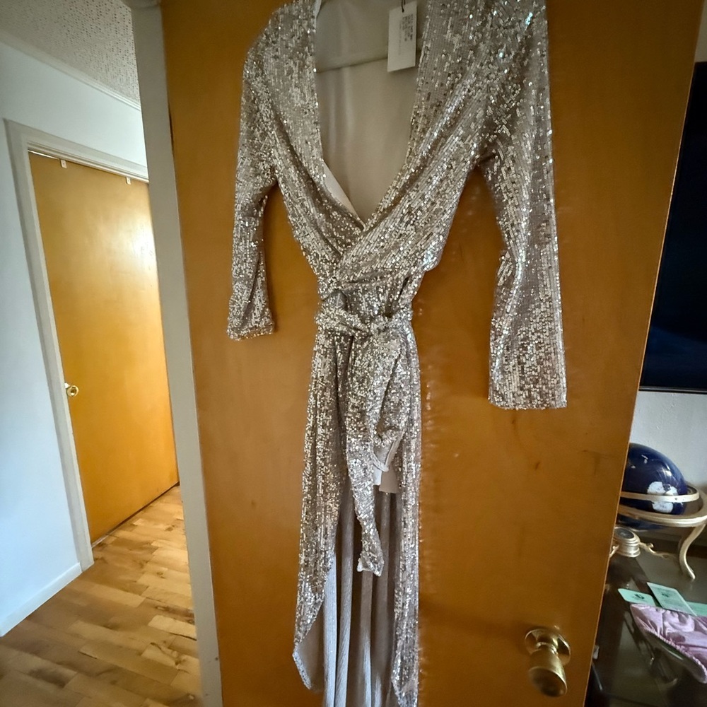 RESA Silver Sequin Dress